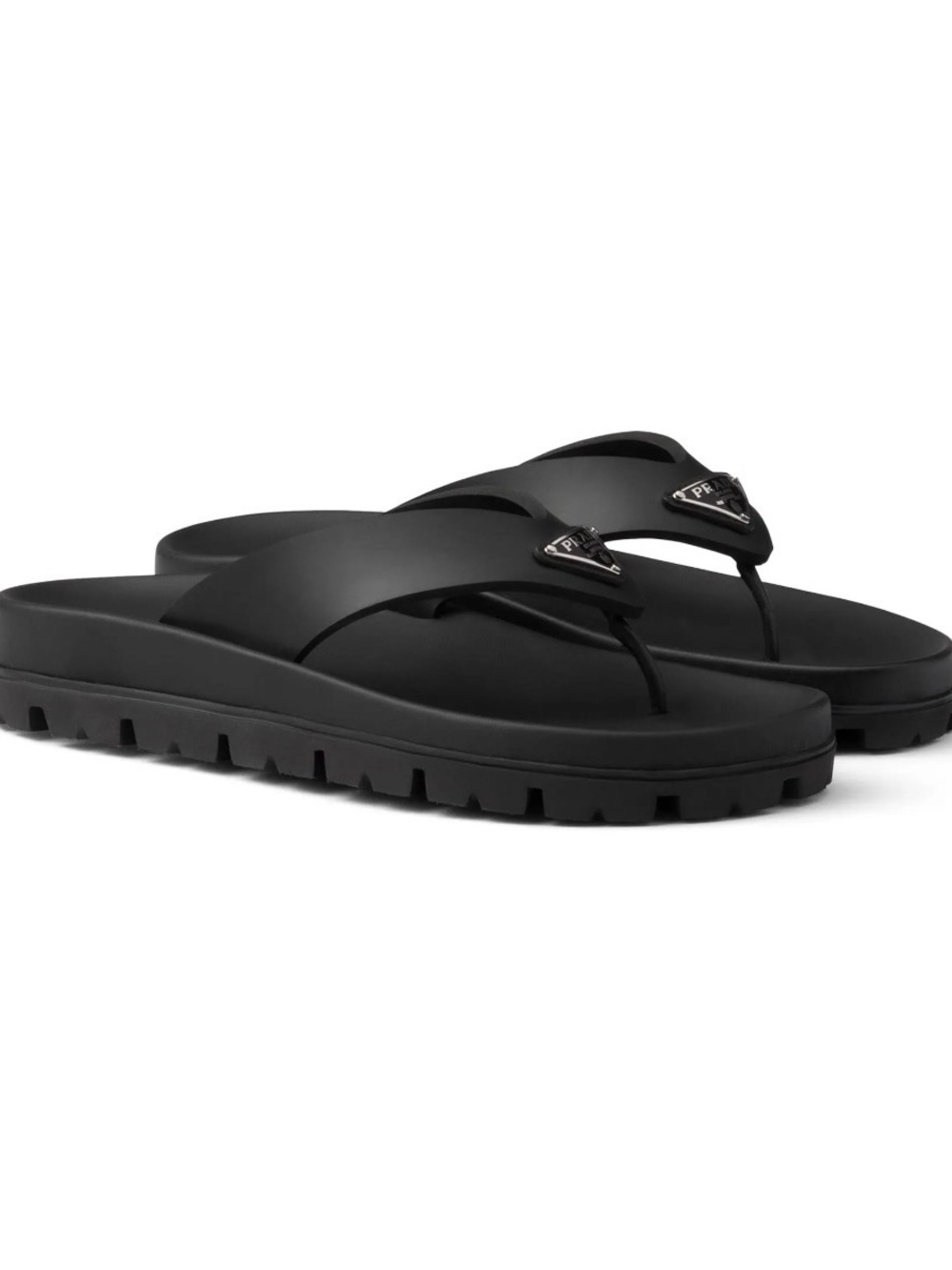 PRADA Rubber Thong Sandals / Black / Size EU 39 - Picture 6 of 16